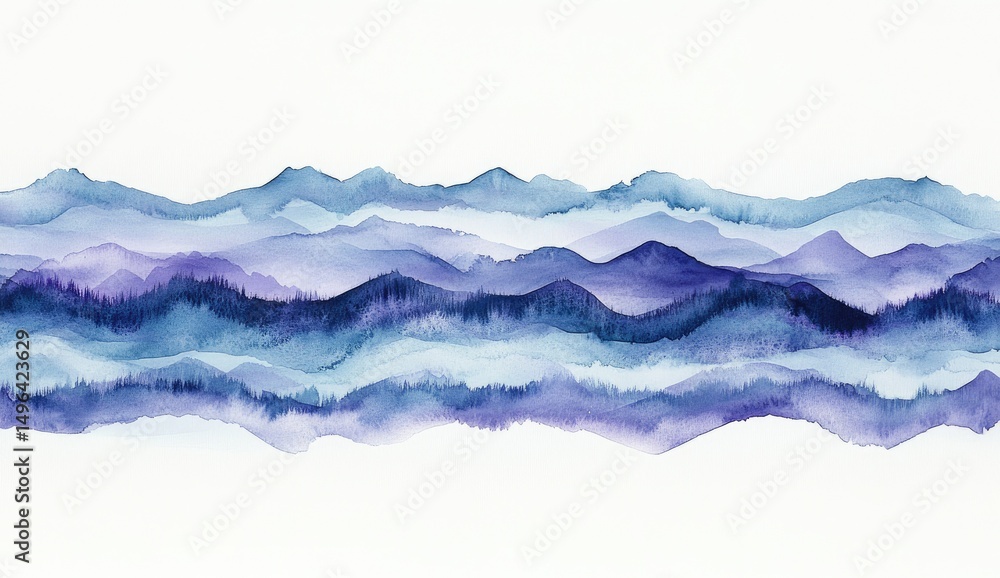 Abstract Watercolor Mountain Range Abstract Watercolor Mountain Range