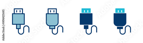 Usb icon vector isolated on white background. Flash disk icon vector