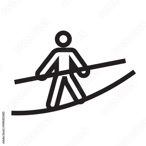 tightrope Line Icon