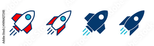 Rocket icon vector isolated on white background. Start Up Concept Symbol. Startup icon