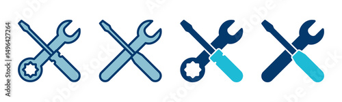 Repair icon vector isolated on white background. Wrench and screwdriver icon. settings vector icon. Maintenance. tools