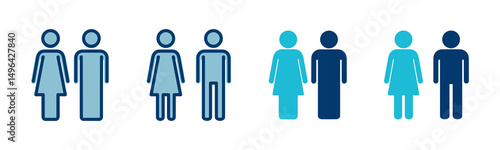 Man and woman icon vector isolated on white background. male and female symbol