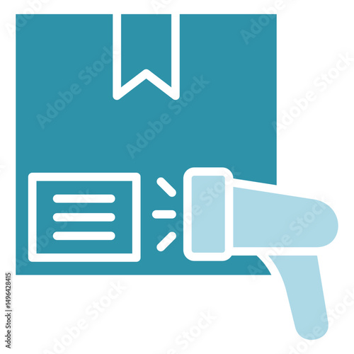 Barcode Scan dual tone blue color, mini illustration icon. use for modern concept, print, UI, UX kit, web and app development. Vector related to sales, logistic and ecommerce