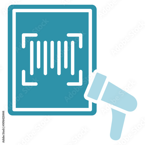 Barcode Scan dual tone blue color, mini illustration icon. use for modern concept, print, UI, UX kit, web and app development. Vector related to sales, logistic and ecommerce
