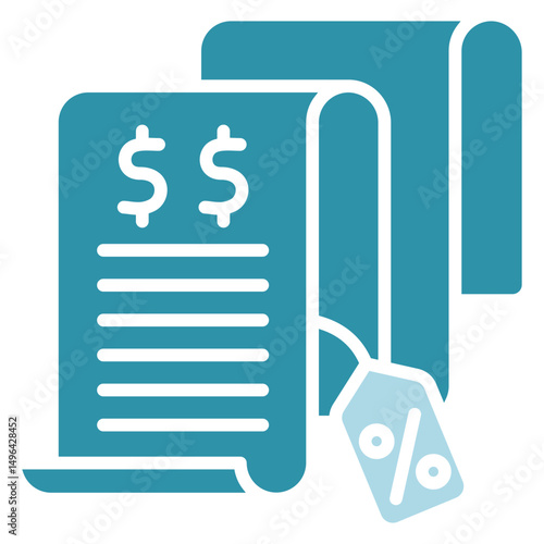 Bill Payment dual tone blue color, mini illustration icon. use for modern concept, print, UI, UX kit, web and app development. Vector related to sales, logistic and ecommerce