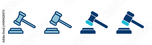Gavel icon vector isolated on white background. Hammer icon vector. Judge Gavel Auction Icon Vector. Bid