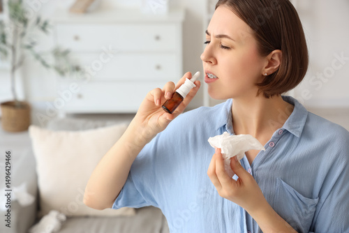 Allergic young woman with t...