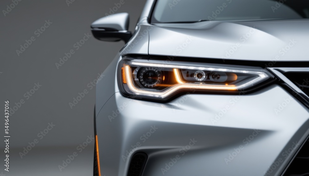 Fototapeta premium Innovative car design showcase automotive industry vehicle close-up studio environment side view modern aesthetics