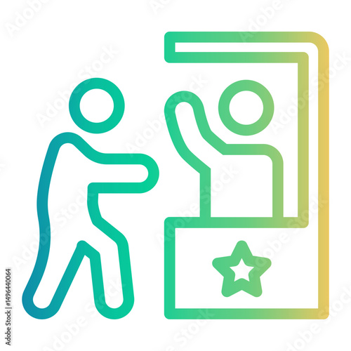 booth Line Gradient Icon