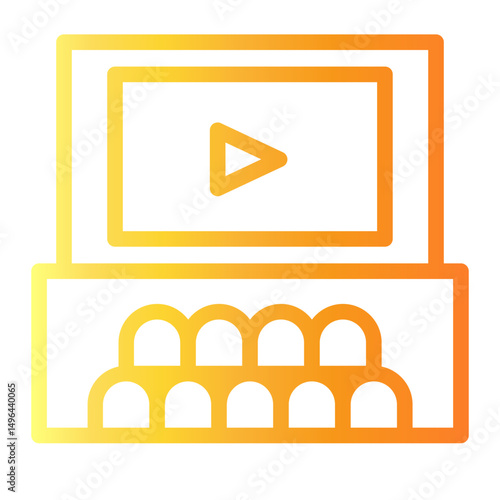 cinema Line Gradient Icon