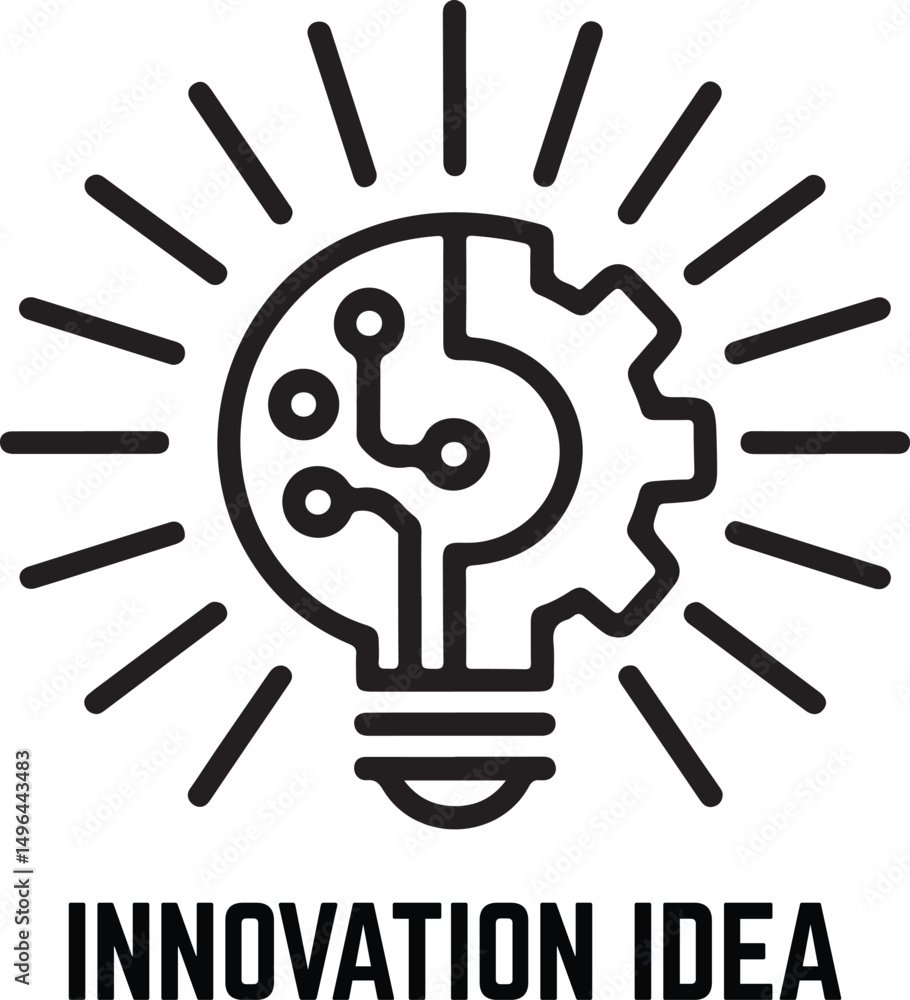 Fototapeta premium Innovation Idea Gear Vector Icon 2