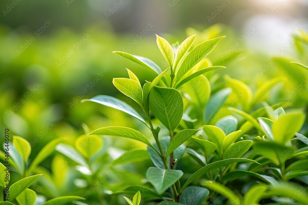 Obraz premium Fresh green leaves in a natural setting