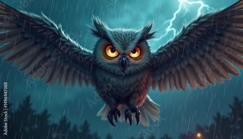 owl with wings