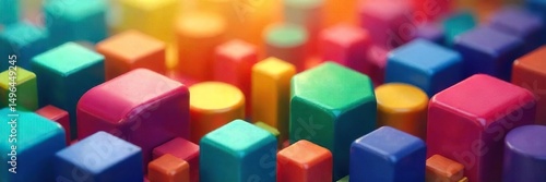 A vibrant array of colored blocks representing diverse brokerage firms, illustrating a competitive market landscape and investment choices ,  vibrant,  domestic