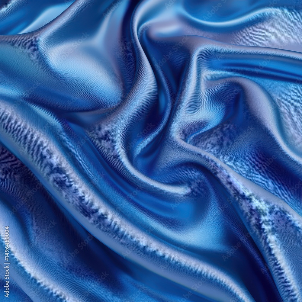 Fototapeta premium Fluid, vibrant blue silk drapes