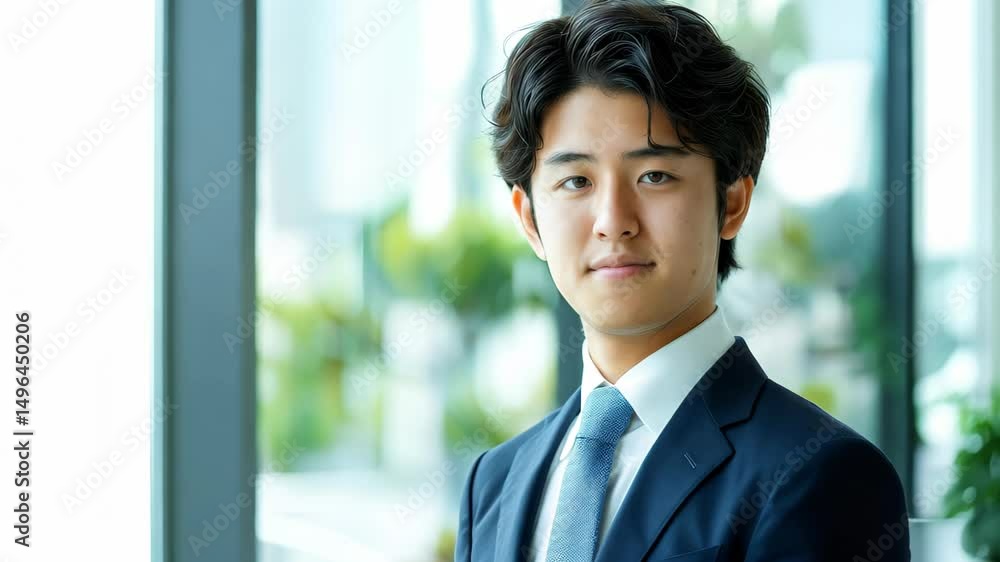 Confident Young Asian Businessman in Modern Office Environment Confident Young Asian Businessman in Modern Office Environment