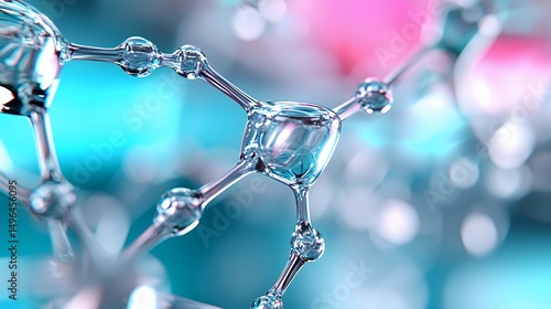 Molecule Structure with Spheres in Abstract