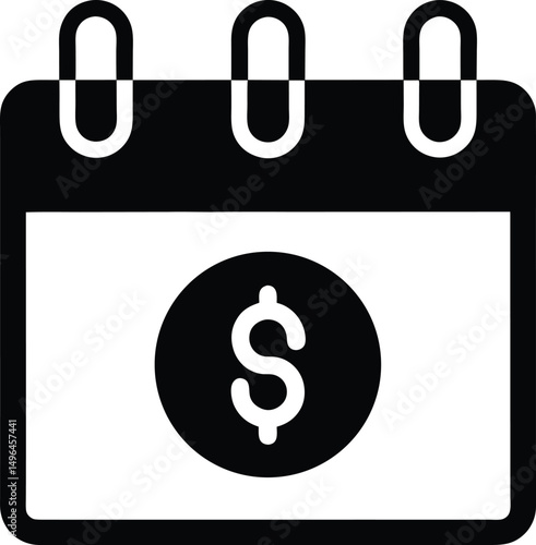 calendar dollar expense icon vector illustration