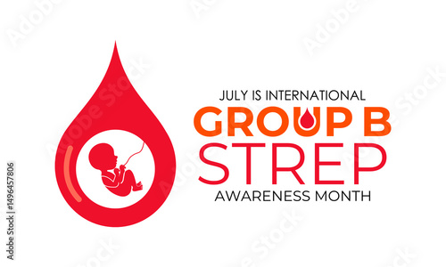 International Group B Strep Awareness Month  Protecting Mothers and Newborns from GBS. Realistic Ribbon  with pregnant mother. Design for web banner, cards, prints, social media, Vector illustration.
