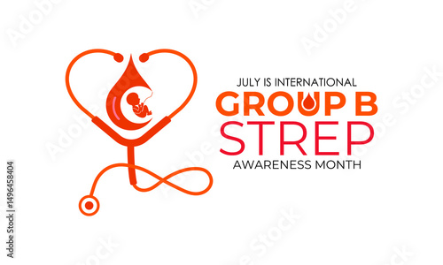 International Group B Strep Awareness Month  Protecting Mothers and Newborns from GBS. Realistic Ribbon  with pregnant mother. Design for web banner, cards, prints, social media, Vector illustration.