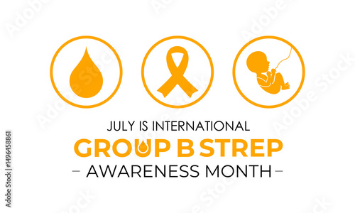 International Group B Strep Awareness Month  Protecting Mothers and Newborns from GBS. Realistic Ribbon  with pregnant mother. Design for web banner, cards, prints, social media, Vector illustration.