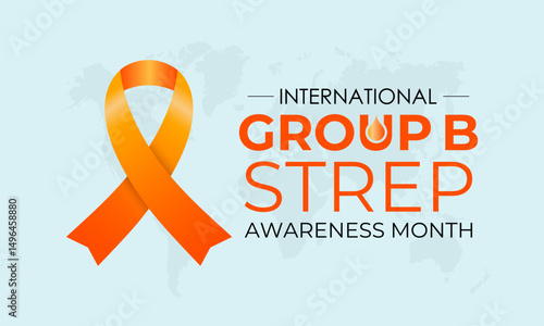 International Group B Strep Awareness Month  Protecting Mothers and Newborns from GBS. Realistic Ribbon  with pregnant mother. Design for web banner, cards, prints, social media, Vector illustration.