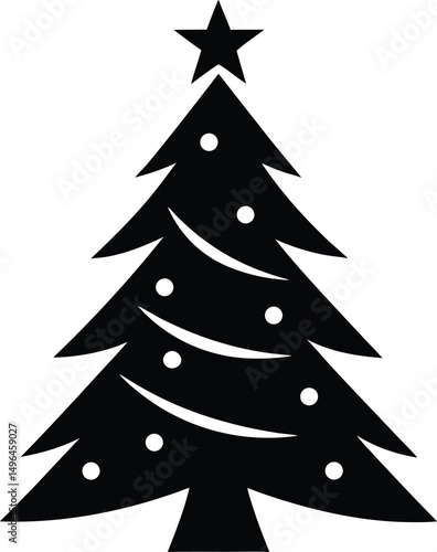 christmas tree silhouette icon vector illustration