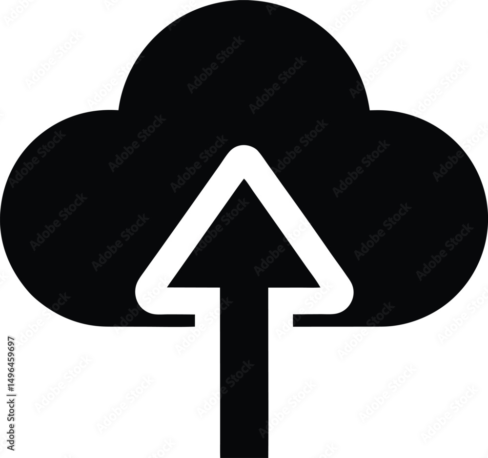 cloud upload arrow icon vector illustration