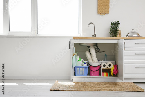 Baskets and bucket with dif...