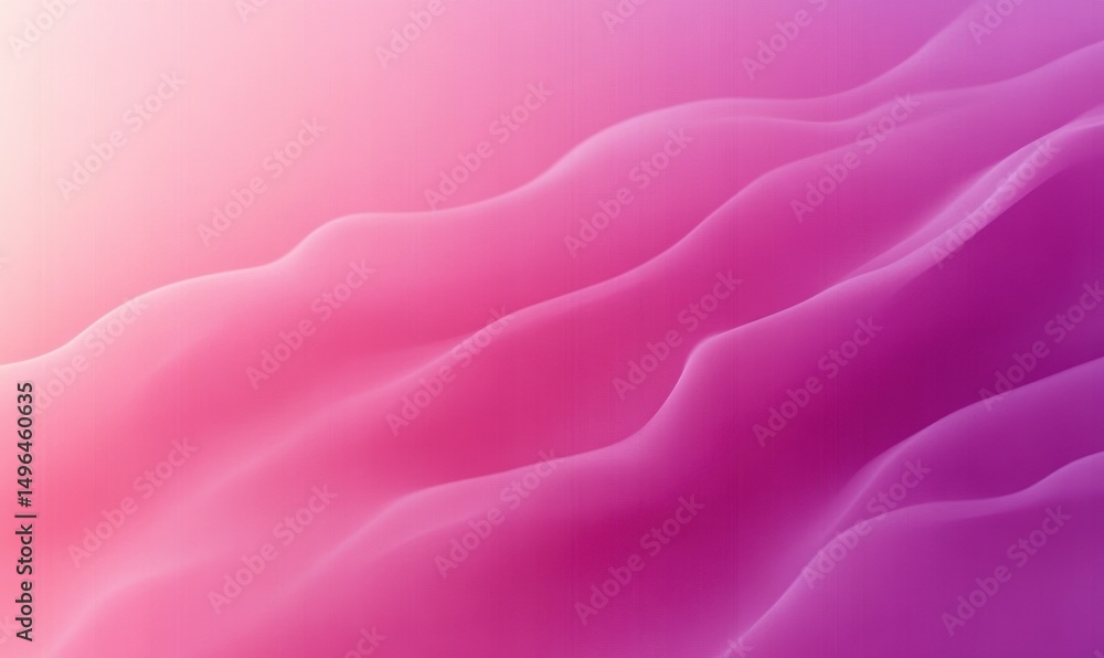 Fototapeta premium Smooth flowing wave-like shapes in gradient shades of pink and purple creating a soft and calming abstract background
