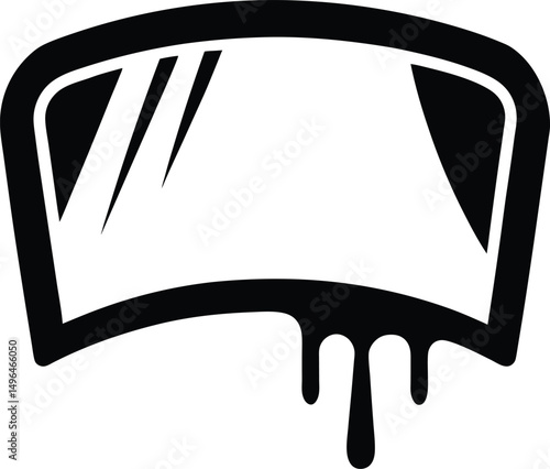 ice covered windshield icon vector illustration