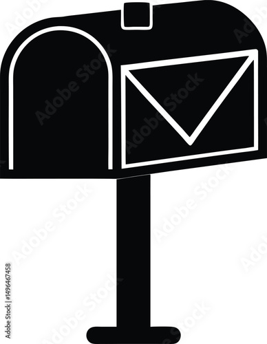 mail box with incoming letter icon vector illustration