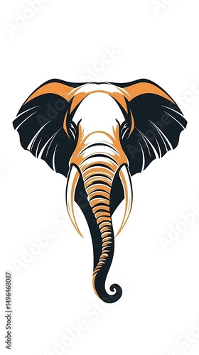 Wallpaper Mural ゾウの頭部 イラスト ベクター 動物 野生動物 Torontodigital.ca