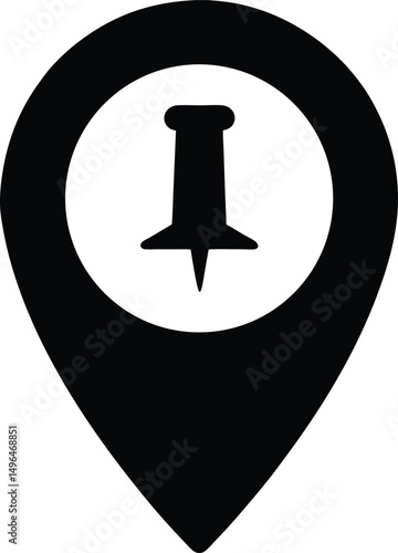 push pin location mark icon vector illustration