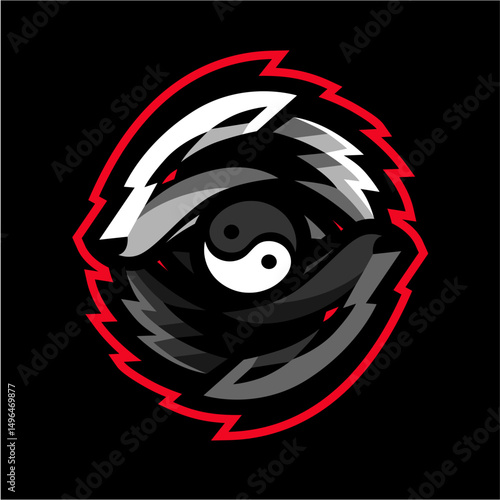 Yin yang wolves esport gaming logo
