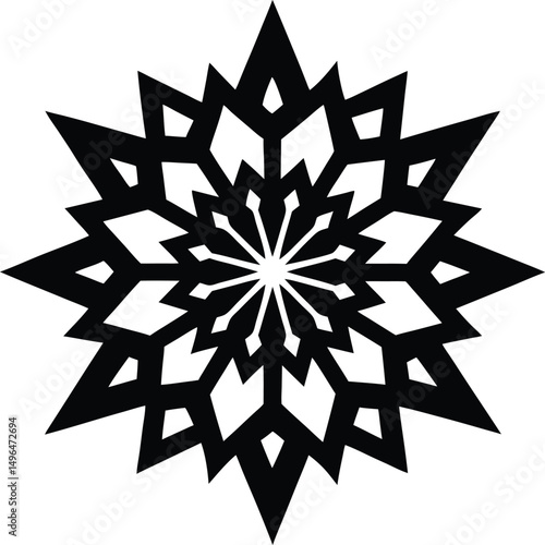 snowflake mandala icon vector illustration