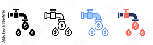 Liquidity icon sheet multiple style collection