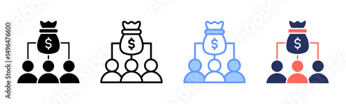Profit Sharing icon sheet multiple style collection