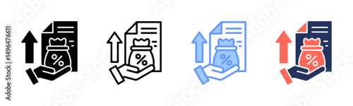 Dividend icon sheet multiple style collection