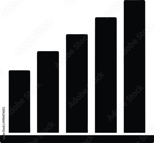 bar chart with ascending bars icon vector illustration