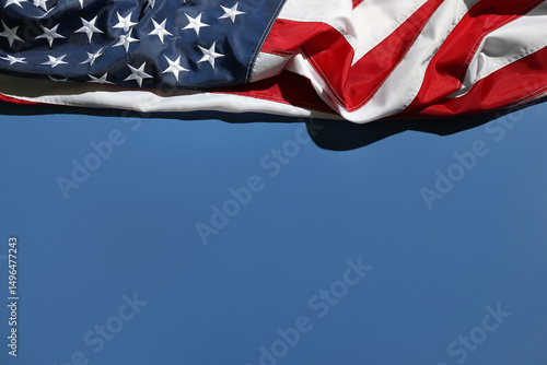 USA flag on blue background...
