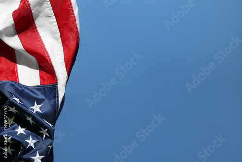 USA flag on blue background...