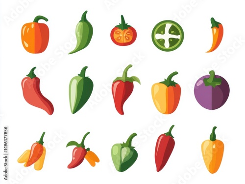 Wallpaper Mural Vector chili pepper in flat icon style on white background  Torontodigital.ca