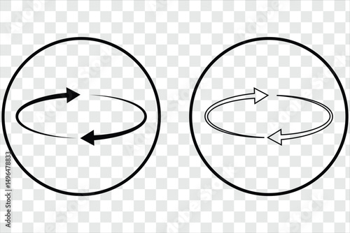 circle arrow icon in different styles such as thin line, thick line . set of circle arrow vector.