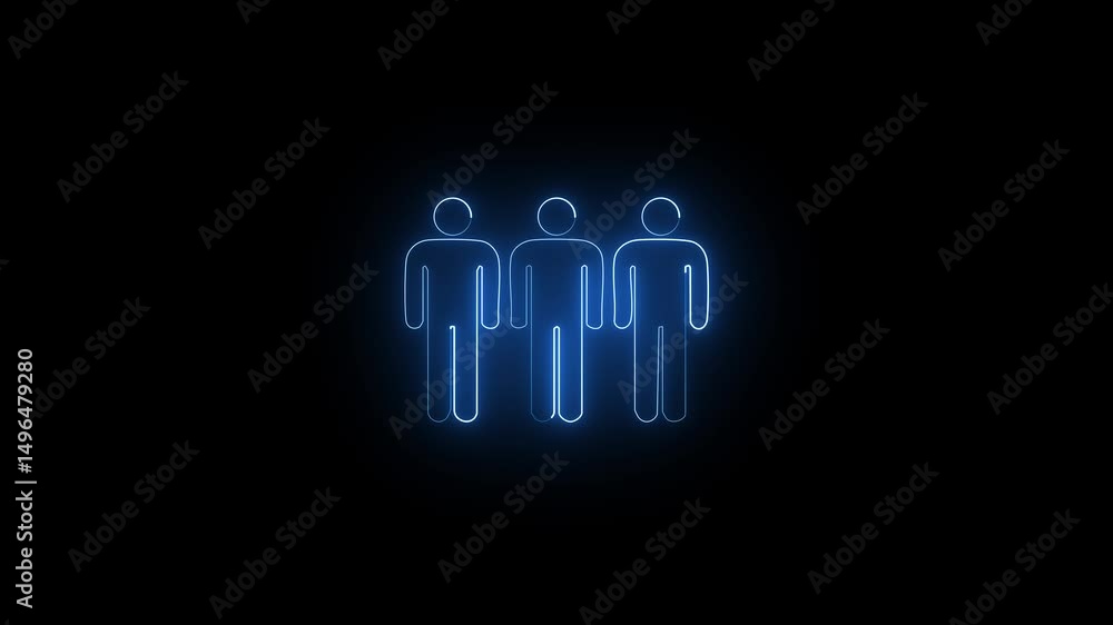 A group of people icon, Animated icon on transparent background, alpha channel included. man and woman in the night A group of people icon, Animated icon on transparent background, alpha channel included. man and woman in the night