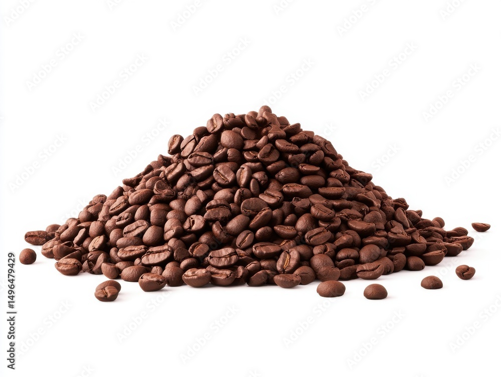 Naklejka premium Vector coffee beans pile in minimalist design on white background