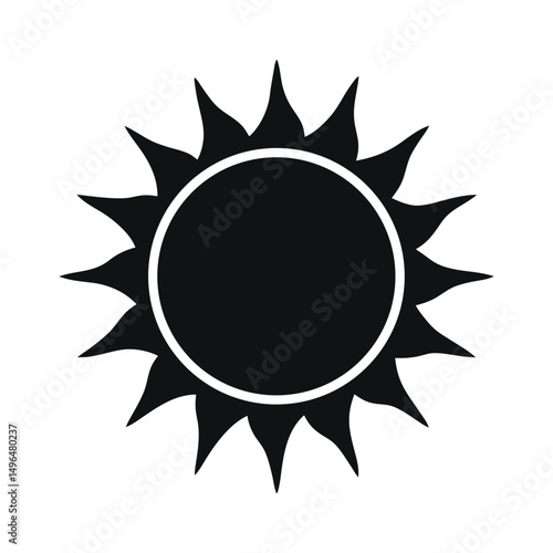 Sun Sticker Vector Silhouette