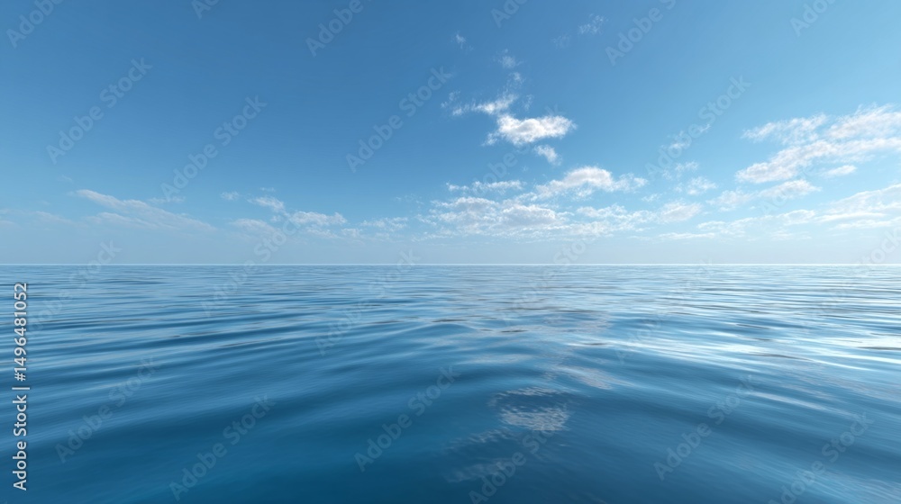 Obraz premium Calm ocean waves serene seascape nature photography clear blue sky horizontal view tranquility and peace