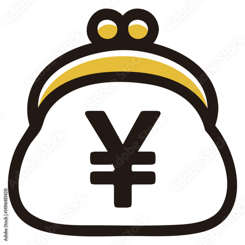 シンプルながま口財布のイラスト　円マーク