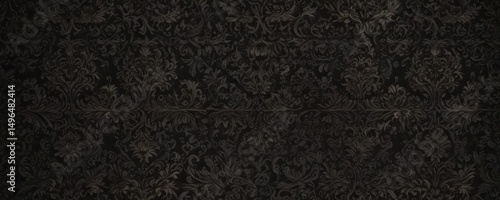 Intricate dark damask, seamless gothic pattern, textile, design, shadowy